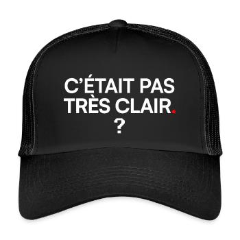 IT WASN'T VERY CLEAR | Office Humor - Kids’ Trucker Cap - black/black - Front