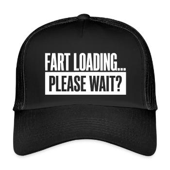 Fart Loading Please Wait Fart Funny - Kids’ Trucker Cap - black/black - Front