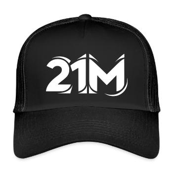 21M Bitcoin Supply Limit Minimal Lettering - Kids’ Trucker Cap - black/black - Front