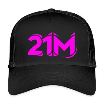 21M Bitcoin Supply Crypto Design21 Limit Million - Kids’ Trucker Cap - black/black - Front