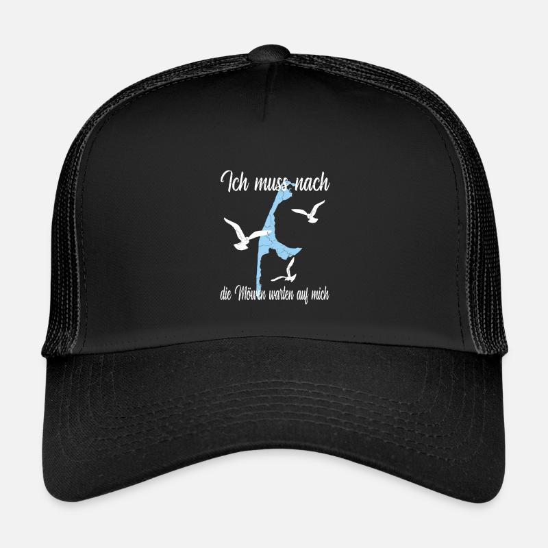 Sylt Design mit Spruch - Kinder Trucker-Cap - Schwarz/Schwarz
