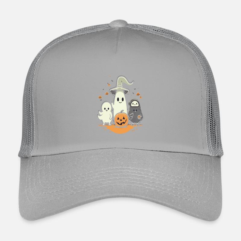 Cuddly Halloween Ghosts with Pumpkin Kids’ Trucker Cap