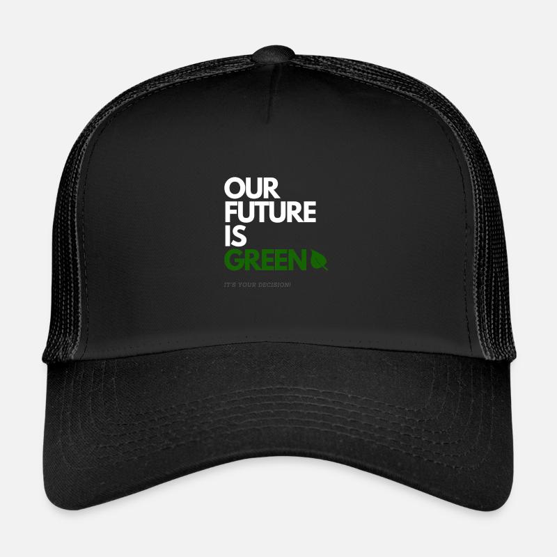 OUR FUTURE IS GREEN - Kinder Trucker-Cap - Schwarz/Schwarz