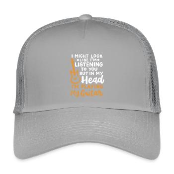 Gitarrenspieler Gitarrist - Kinder Trucker-Cap - Hellgrau - Vorne