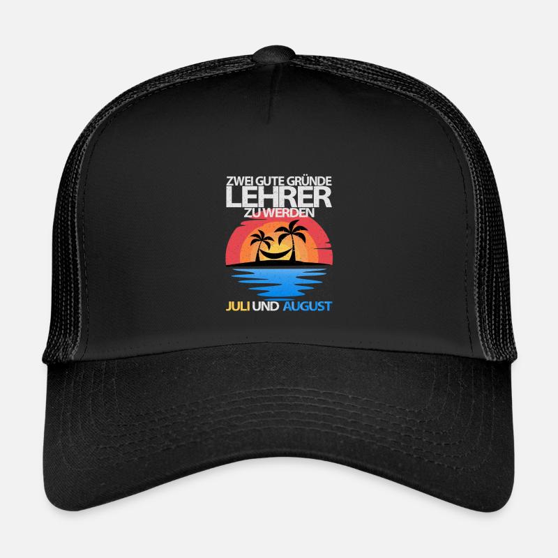 Zwei gute Gründe Lehrer zu werden Juli und August - Kinder Trucker-Cap - Schwarz/Schwarz