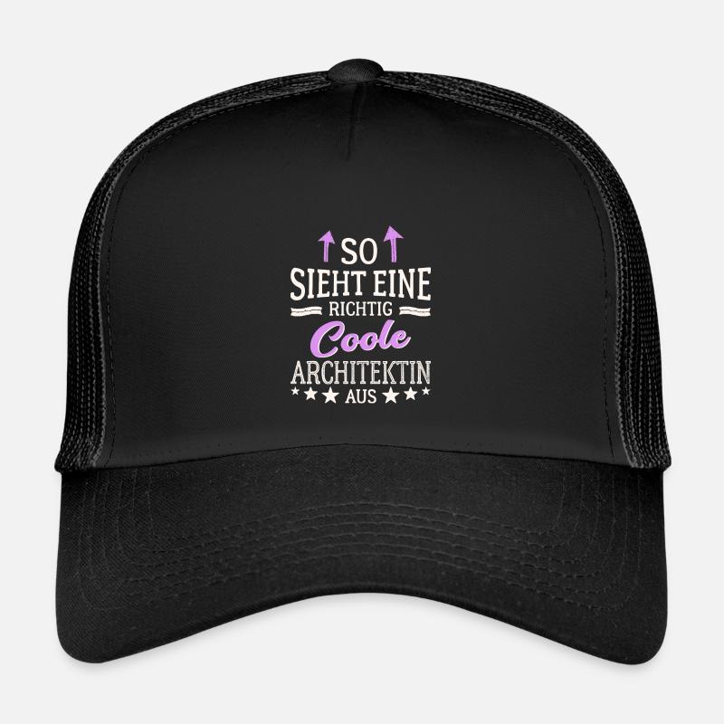 So sieht eine richtig coole Architektin aus - Kinder Trucker-Cap - Schwarz/Schwarz