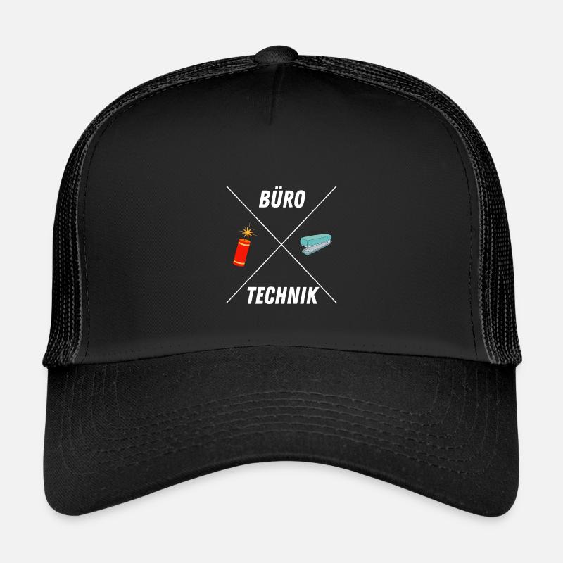 BUROTECHNIK - Kinder Trucker-Cap - Schwarz/Schwarz
