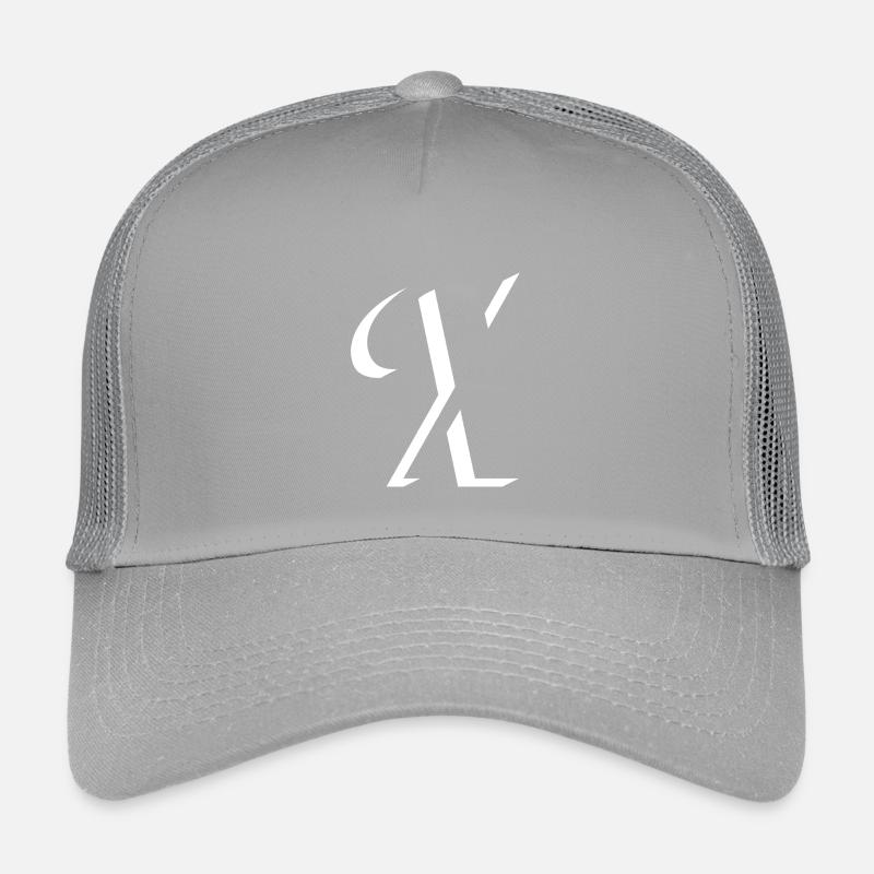 Abstract Letter Geometry Pattern in Black and White Kids’ Trucker Cap