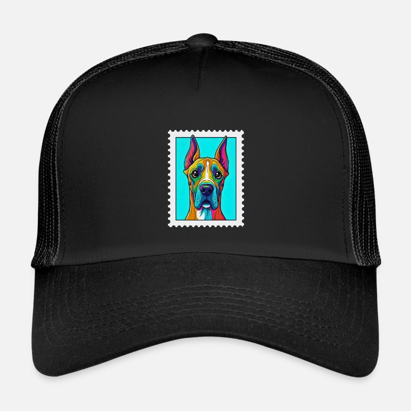 Farbenfroher Hund in Pop-Art Stil - Kinder Trucker-Cap - Schwarz/Schwarz