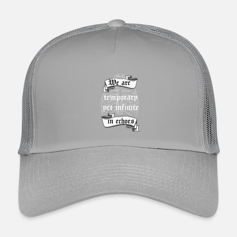 Temporary Yet Infinite in Echoes Existential Quote Kids’ Trucker Cap