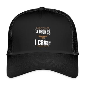 I dont just fly drones I crash them too - Kinder Trucker-Cap - Schwarz/Schwarz - Vorne