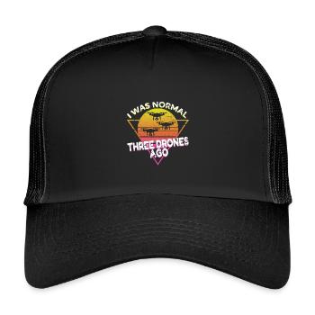I was normal three drones ago Vintage - Kinder Trucker-Cap - Schwarz/Schwarz - Vorne