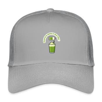 Matcha Energie Shake mit Guten Vibes - Kinder Trucker-Cap - Hellgrau - Vorne