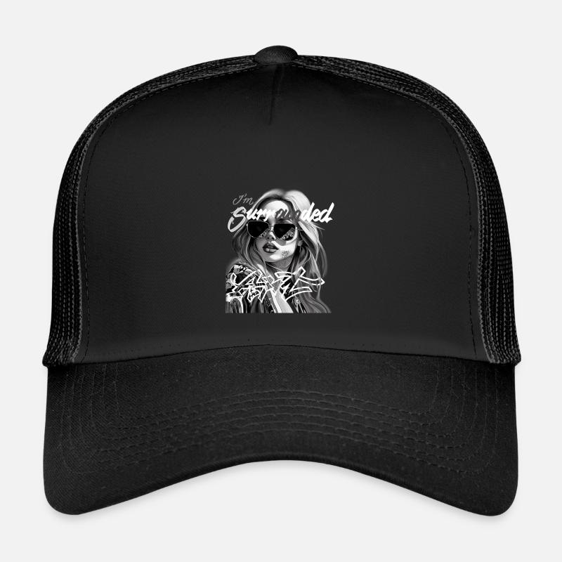 Me Surrounded by Graffiti Black and White - Kids’ Trucker Cap - black/black