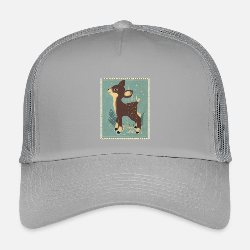 Cerfs dans la forêt rétro Casquette trucker enfant