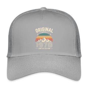 Vintage Born in March 1978 Original 48 years ago - Kids’ Trucker Cap - light grey - Front