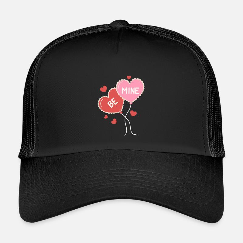 Be Mine – Botschaft der Liebe - Kinder Trucker-Cap - Schwarz/Schwarz