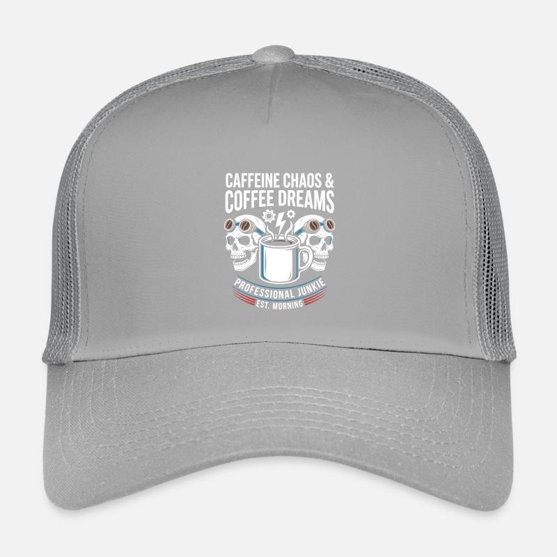 Kaffeechaos Skulls Morgenjunkie Design Kinder Trucker-Cap
