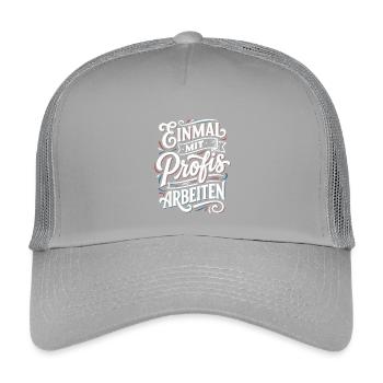 Einmal mit Profis Arbeiten - Kinder Trucker-Cap - Hellgrau - Vorne