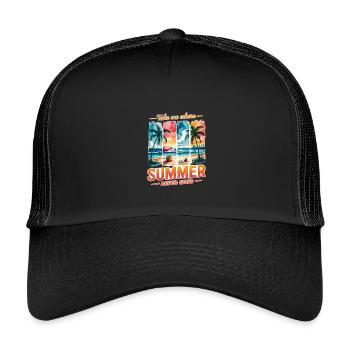 Take Me Where Summer Never Ends - Kids’ Trucker Cap - black/black - Front