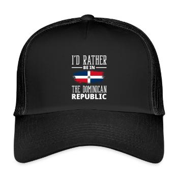 Dominikanische Republik Flagge Dom Rep Stolz - Kinder Trucker-Cap - Schwarz/Schwarz - Vorne