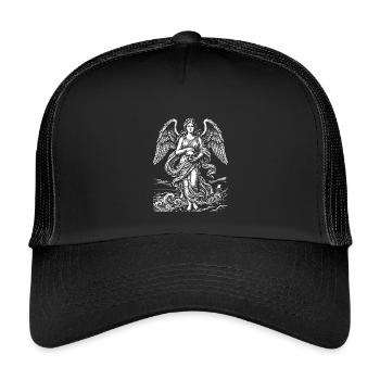 Seegestützte Venus mit Schädel - Kinder Trucker-Cap - Schwarz/Schwarz - Vorne