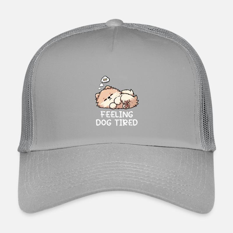 Feeling Dog Tired Zwergspitz Zwergspitze Spitzhund Kinder Trucker-Cap