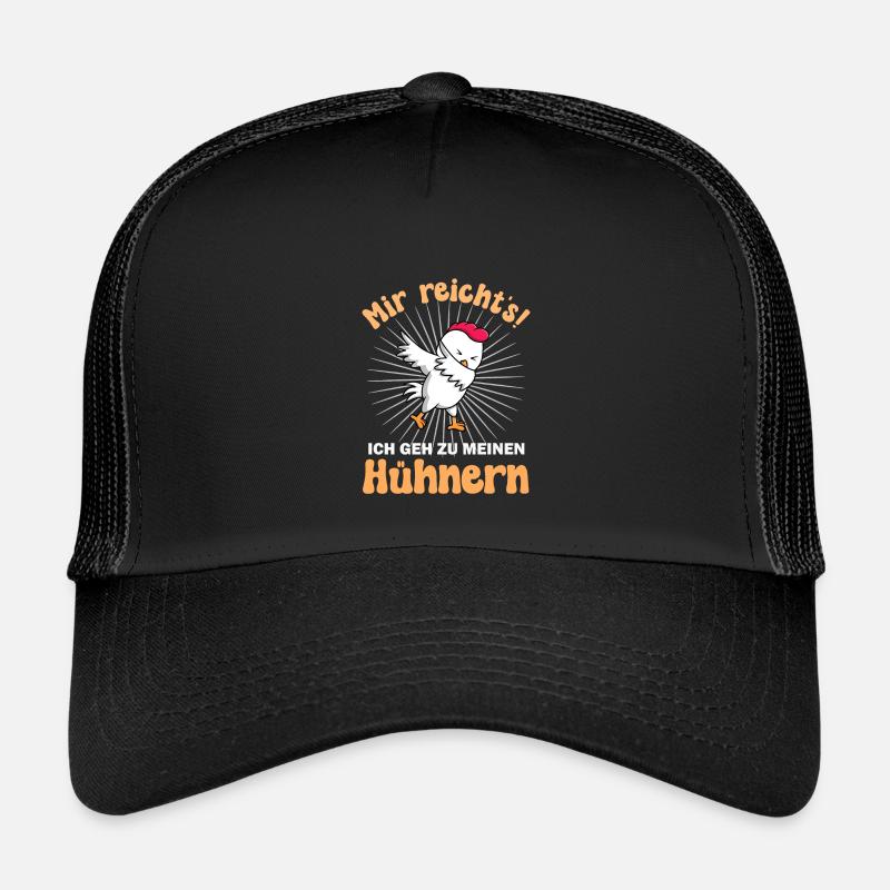 Huhn Hühner - Kinder Trucker-Cap - Schwarz/Schwarz