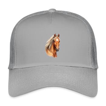 Stylish horse design t-shirt for equestrian sports - Kids’ Trucker Cap - light grey - Front