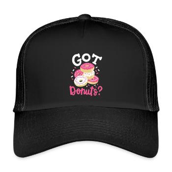 Donuts Donut-Liebhaber - Kinder Trucker-Cap - Schwarz/Schwarz - Vorne