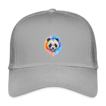 Éclaboussure de panda aquarelle - Casquette trucker enfant - gris clair - Devant