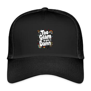 TOO GLAM TO GIVE A DAMN - Kids’ Trucker Cap - black/black - Front