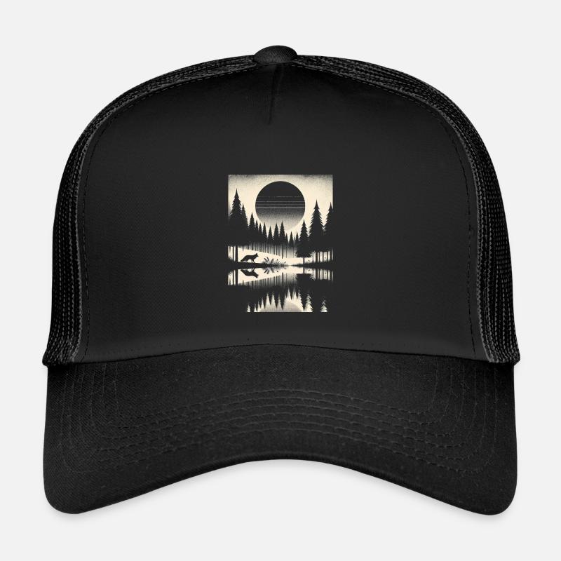 FUCHS IM WALD - Kinder Trucker-Cap - Schwarz/Schwarz