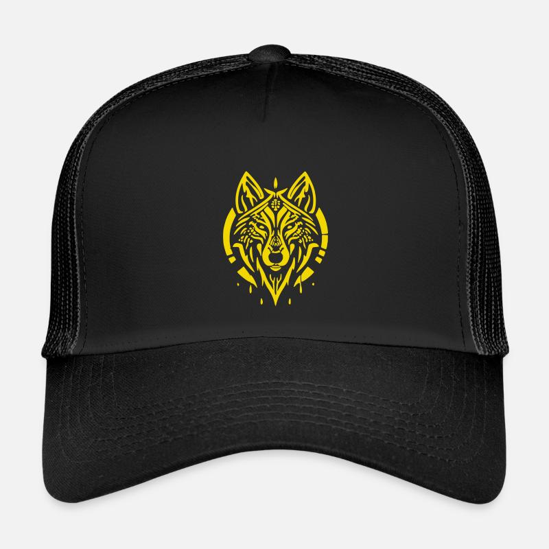Wolfskopf - Kinder Trucker-Cap - Schwarz/Schwarz