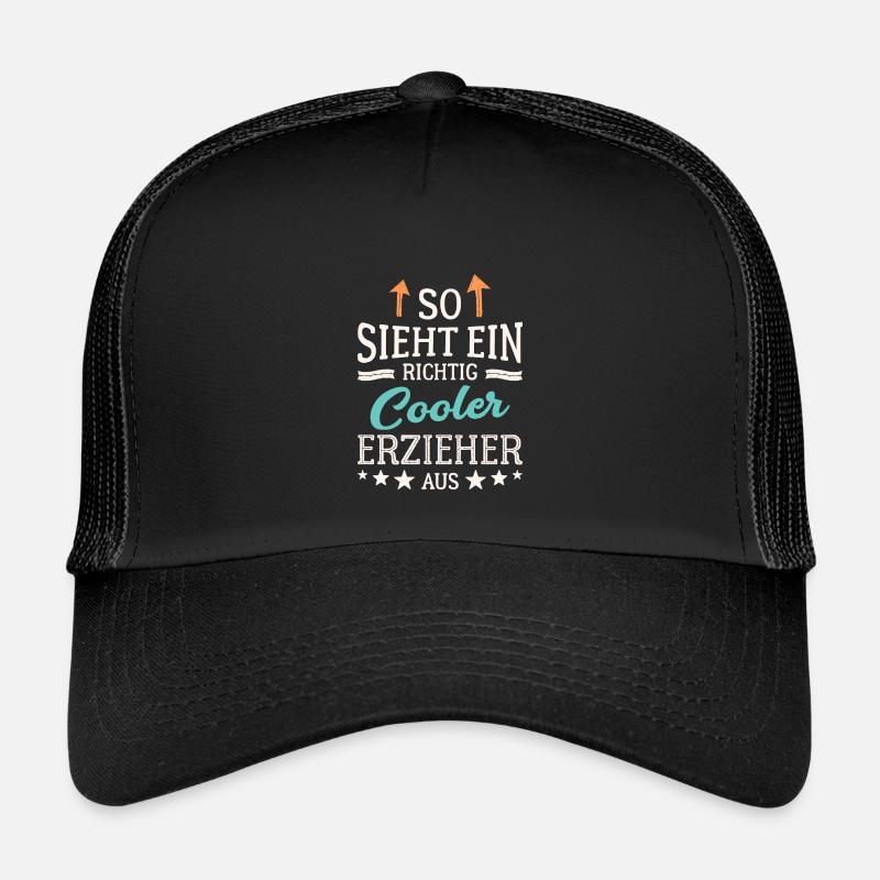 So sieht ein richtig cooler Erzieher aus Pädagoge - Kinder Trucker-Cap - Schwarz/Schwarz