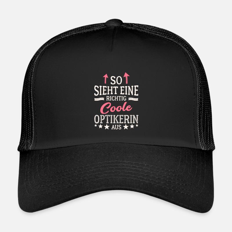 So sieht eine richtig coole Optikerin aus - Kinder Trucker-Cap - Schwarz/Schwarz