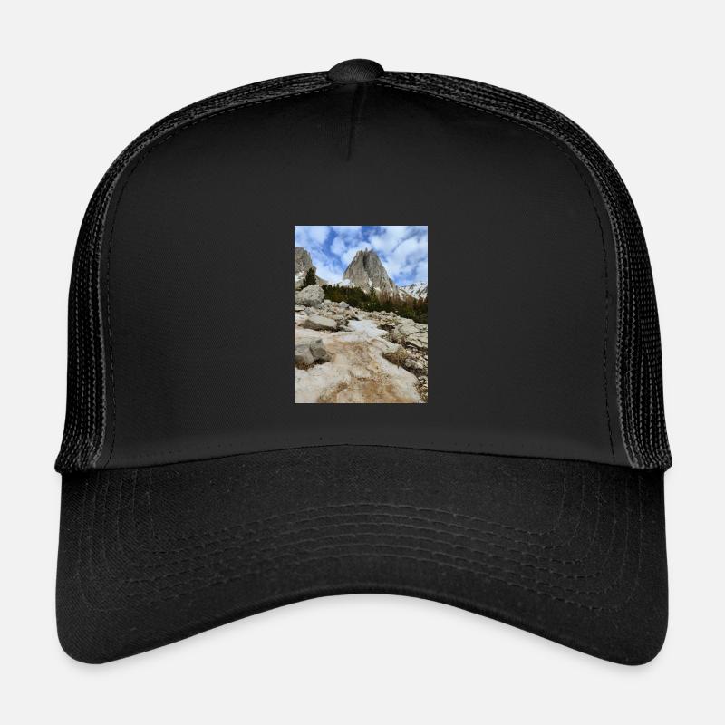Schneebedeckte Berge - Kinder Trucker-Cap - Schwarz/Schwarz
