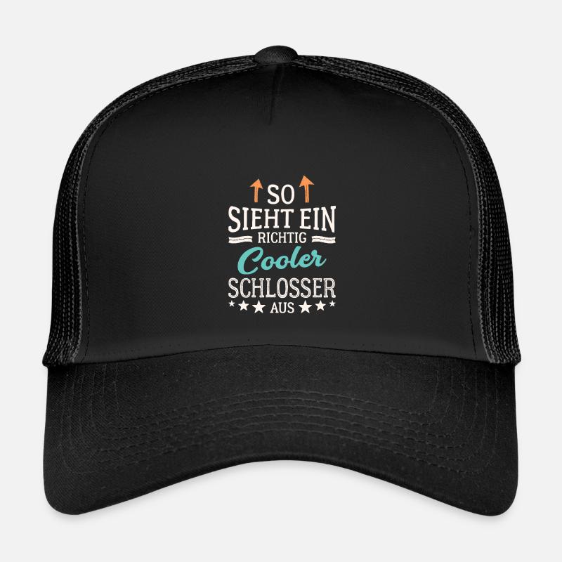 So sieht ein richtig cooler Schlosser aus - Kinder Trucker-Cap - Schwarz/Schwarz