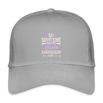 So sieht eine richtig coole Kardiologin aus Ärztin - Kinder Trucker-Cap - Hellgrau - Vorne