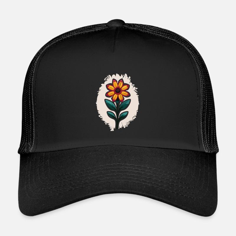 Eine wunderschöne botanische Blume, die Leben und Stil verleiht - Kinder Trucker-Cap - Schwarz/Schwarz
