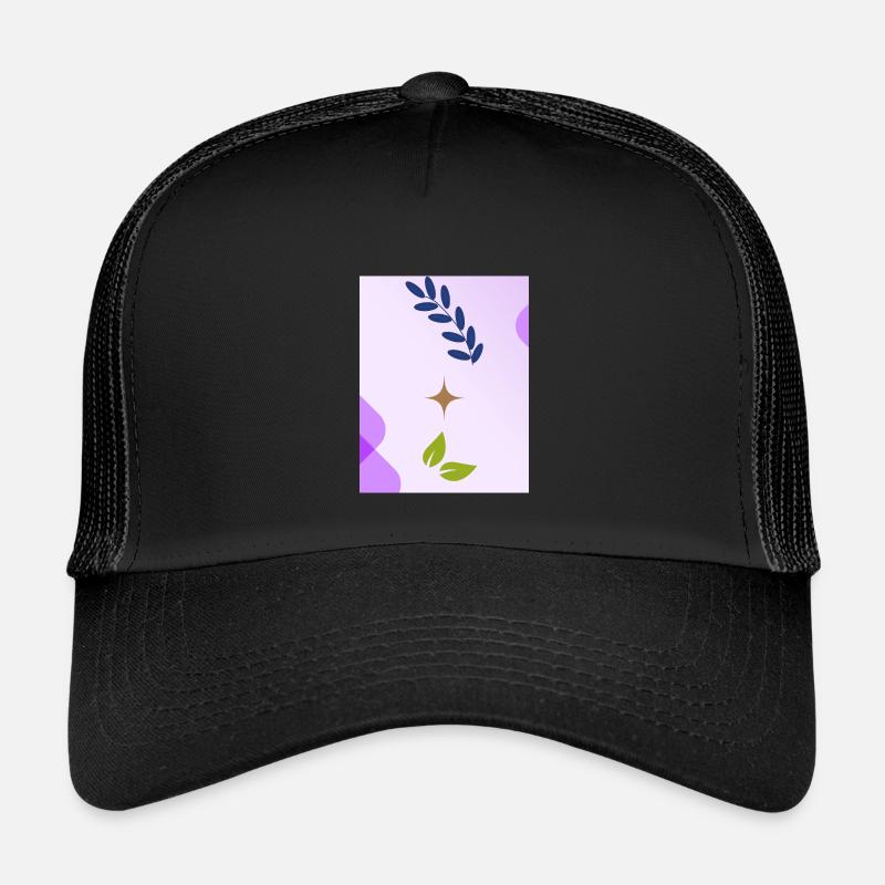 Minimalist Nature-inspired Leaf Design - Kids’ Trucker Cap - black/black