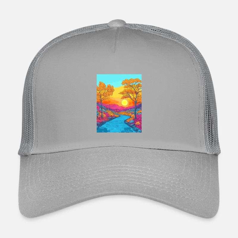 Lebendige Herbstlandschaftsszene Kinder Trucker-Cap