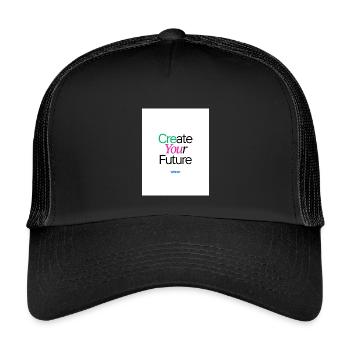 Create your future motivate colorful design - Kids’ Trucker Cap - black/black - Front