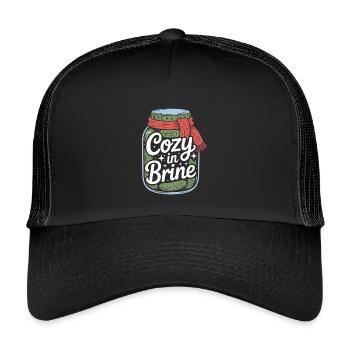 Cozy In Saumure Concombre Pot Humour d’hiver - Casquette trucker enfant - noir/noir - Devant