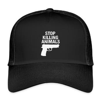 Stop Animal Murder – Statement Shirt - Kids’ Trucker Cap - black/black - Front