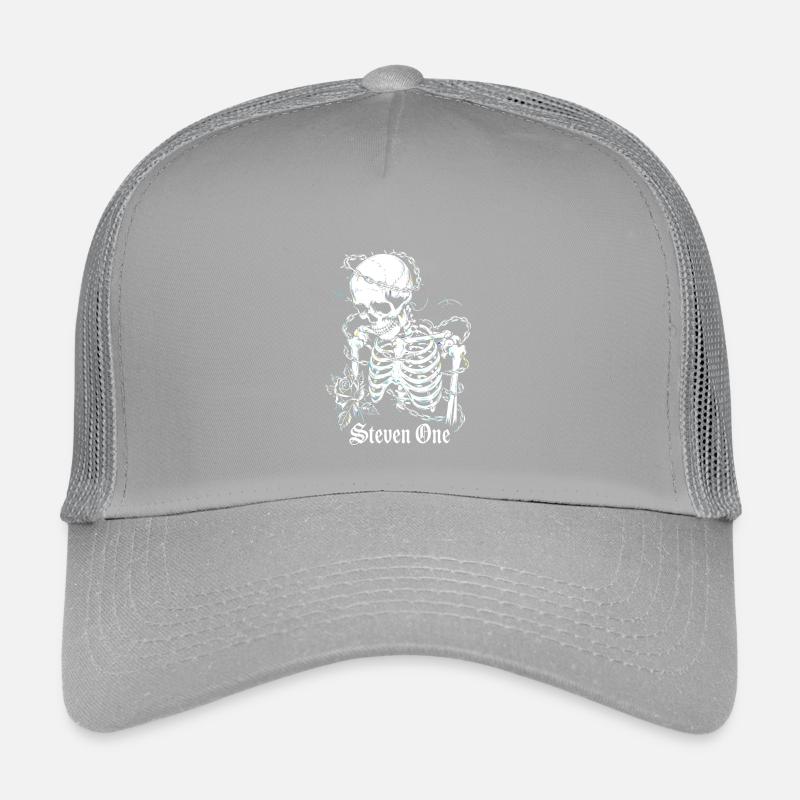 Skelett mit Kette und Blume Kinder Trucker-Cap