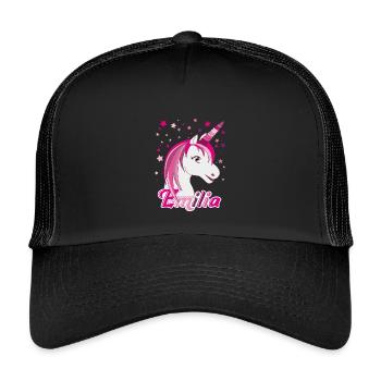 Emilia, nom de jeune fille, prénom préféré - Casquette trucker enfant - noir/noir - Devant