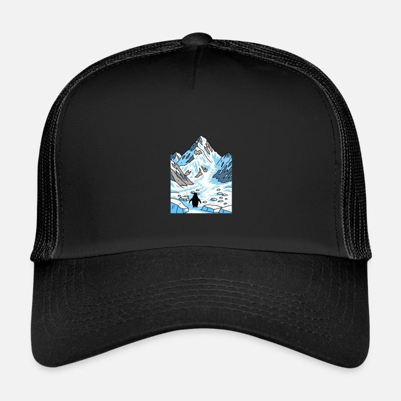 Penguin Glacier Trail - Kids’ Trucker Cap - black/black