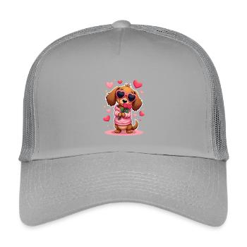 Dackel Dachshund Tekel - Kinder Trucker-Cap - Hellgrau - Vorne