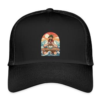 Weißwurst Alpen Kawaii Anime - Kids’ Trucker Cap - black/black - Front